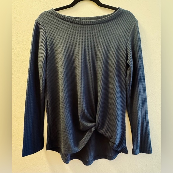 Neineiwu Womens Size Medium Blue Long Sleeve Stretch Pullover Top Boho Retro - Picture 1 of 8